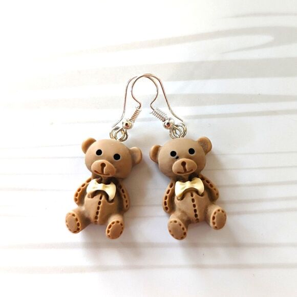 Teddy Bear Earrings - Picture 1 of 6